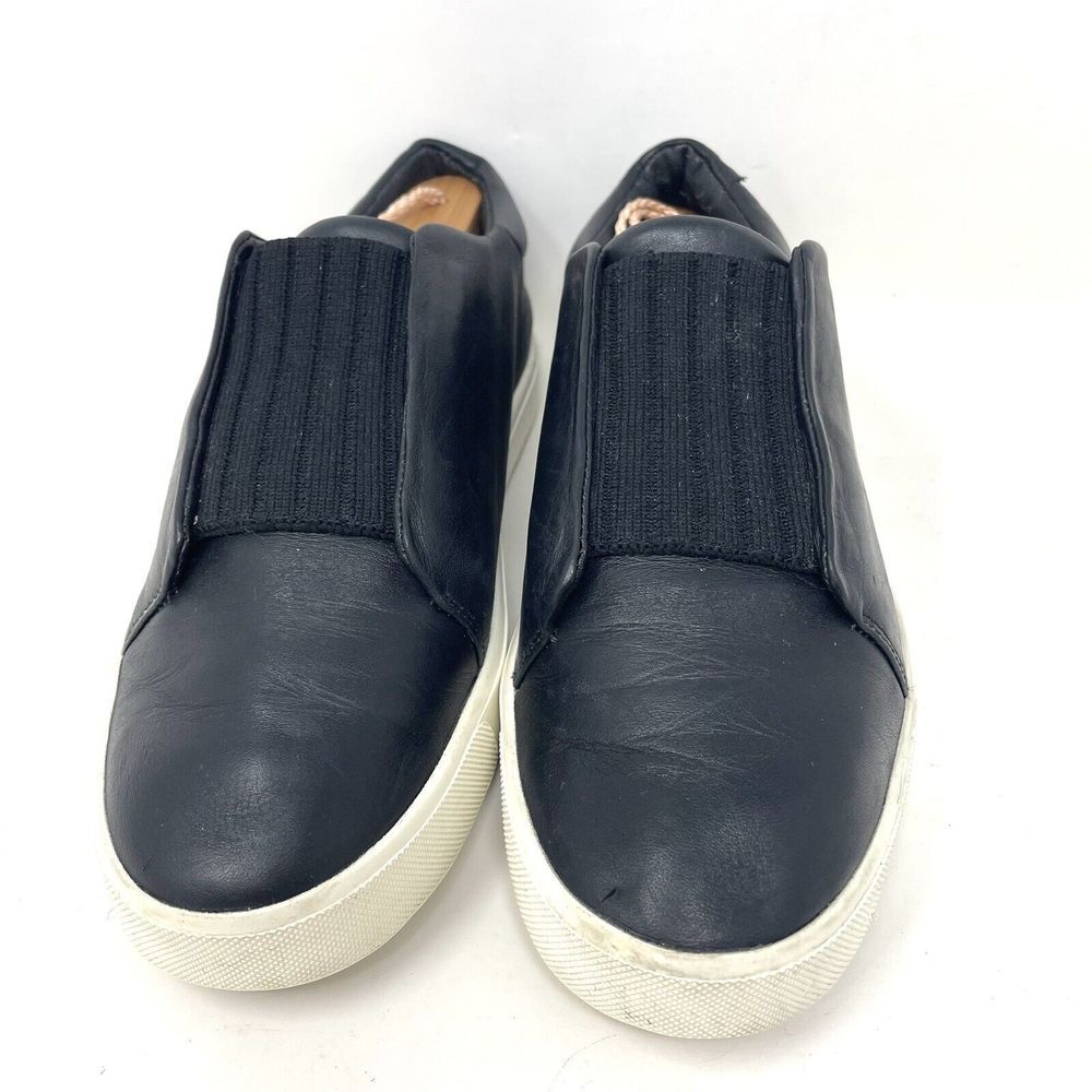 Vince Caden Platform Slip-on Sneaker Black White Women's Size 6.5 M No Laces